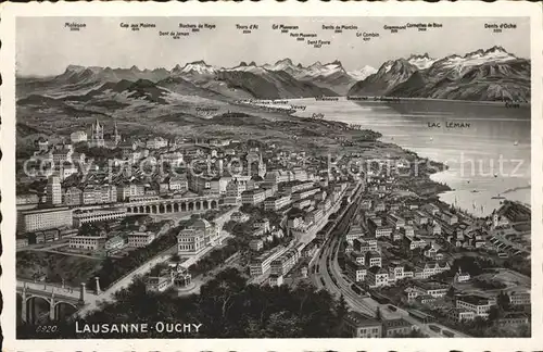 Lausanne Ouchy Panoramakarte / Lausanne /Bz. Lausanne City