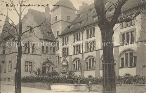 Basel BS Staatsarchiv und Sevogelbrunnen Kat. Basel