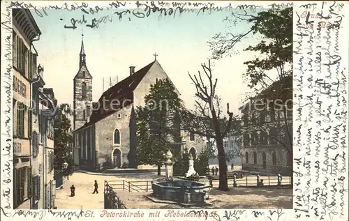 Basel BS St. Peterskirche mit Hebeldenkmal Kat. Basel