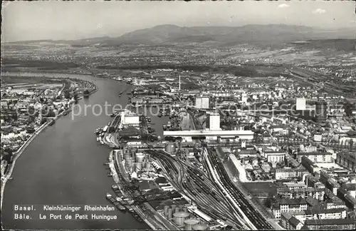 Basel BS Fliegeraufnahme Kleinhueninger Rheinhafen Kat. Basel