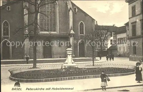 Basel BS Peterskirche mit Hebeldenkmal Kat. Basel