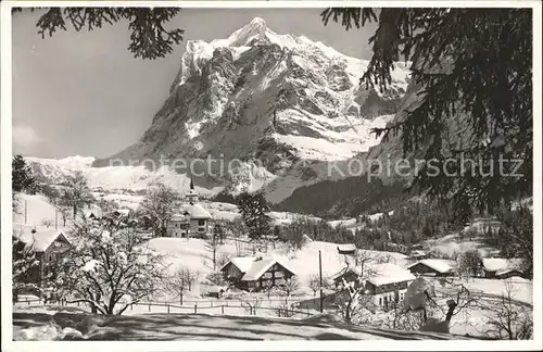 Grindelwald im Winter mit Wetterhorn Kat. Grindelwald