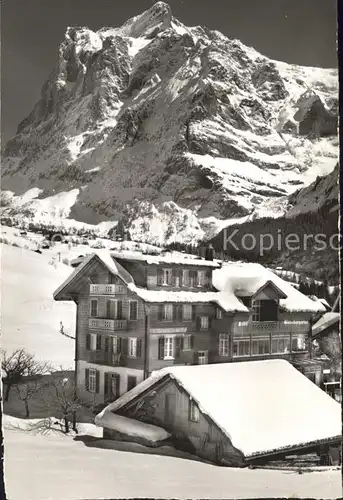 Grindelwald Hotel Gletschergarten mit Wetterhorn Kat. Grindelwald