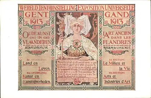 Gand Belgien Exposition Universelle de 1913 Art ancien dans les Flandres Kat. Gent Flandern
