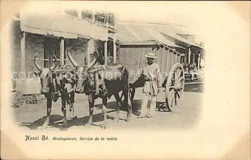 Nossi Be Mann mit Oxenwagen Kat. Madagaskar