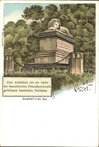 Cassel Kassel Denkmal in der Aue Kat. Kassel