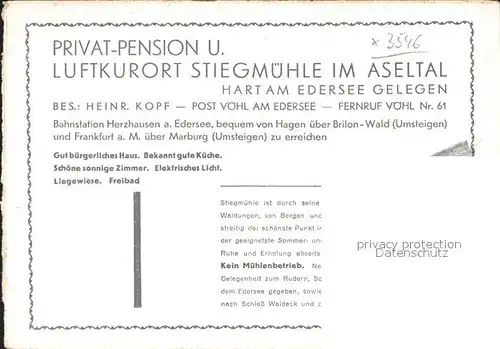 Stiegmuehle Pension Luftkurort im Aseltal