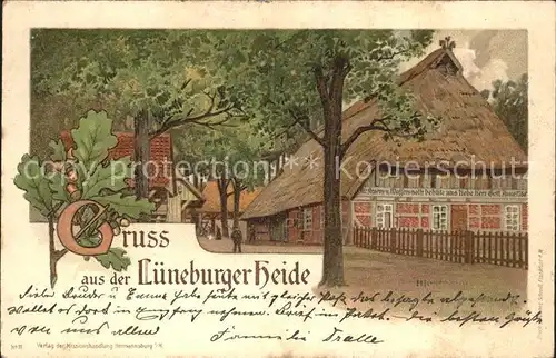 Lueneburger Heide Dorfstrasse Kuenstlerkarte Kat. Walsrode