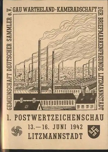 Litzmannstadt Postwertzweichenschau 1942 Briefmarkenfreunde