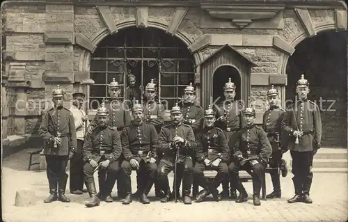 Militaria WK1 Gruppenfoto Pickelhaube