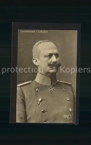 Militaria Generaele Stab Deutschland Generalleutnant v. Ludendorf Wohlfarts Karte