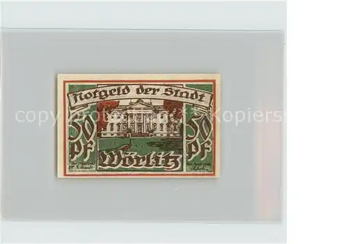 Woerlitz 50 Pfennig Gutschein Woerlitzer Park Schloss Kat. Woerlitz