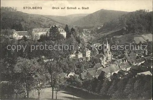 Stolberg Harz Blick auf Schloss und Stadt Kat. Stolberg Harz