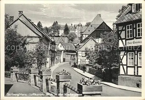 Stolberg Harz Blick in die Niedergasse Kat. Stolberg Harz