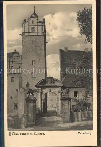 Bernburg Saale Eingang zum Schloss Kat. Bernburg