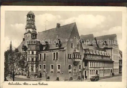 Aschersleben Altes und neues Rathaus Kat. Aschersleben