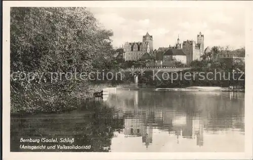 Bernburg Saale Schloss Amtsgericht und Volkssolidaritaet Kat. Bernburg