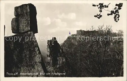 Thale Harz Hexentanzplatz Blick vom Hirschgrund Kat. Thale