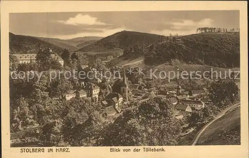 Stolberg Harz Blick von der Toellebank Kat. Stolberg Harz