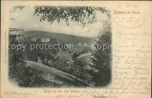 Stolberg Harz Blick von den Drei Stuehlen Kat. Stolberg Harz