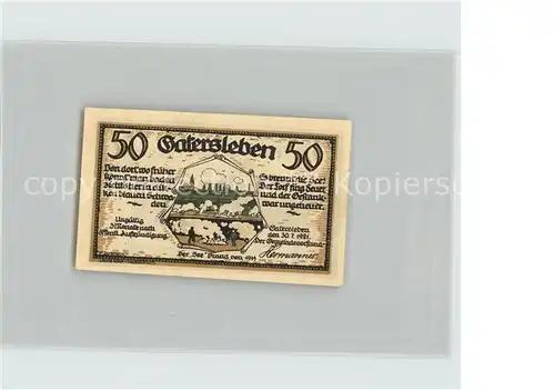 Gatersleben Hauptschieber Vollbauch 50 Pfennig Kat. Gatersleben