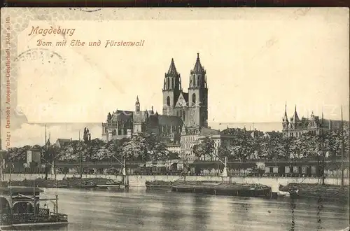 Magdeburg Dom Elbe Fuerstenwall Kat. Magdeburg