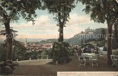 Wernigerode Harz Blick vom Hotel Lindenberg Kat. Wernigerode