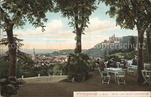 Wernigerode Harz Blick vom Hotel Lindenberg Kat. Wernigerode