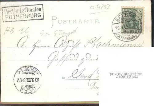 Rothenburg Kyffhaeuser Burgruine Postbriefkasten Rothenburg Kat. Steinthaleben