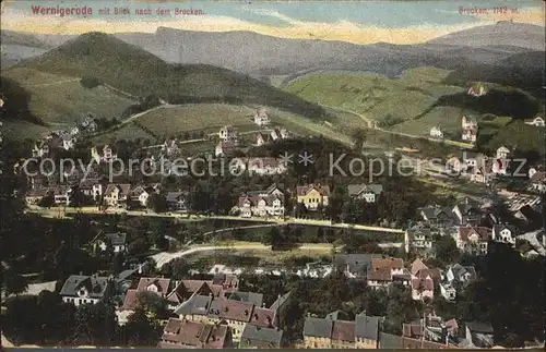 Wernigerode Harz Panorama Brocken Kat. Wernigerode