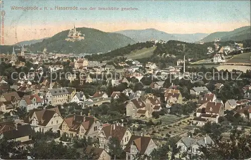 Wernigerode Harz Hasserode Blick von der Sennhuette Kat. Wernigerode