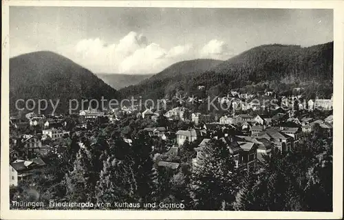 Bad Friedrichroda Blick vom Kurhaus und Gottlob Kat. Friedrichroda