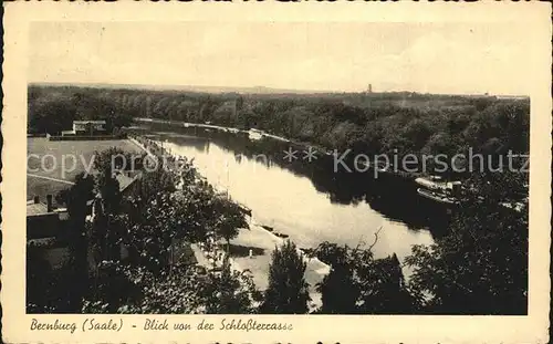 Bernburg Saale Blick von der Schlossterrasse Kat. Bernburg