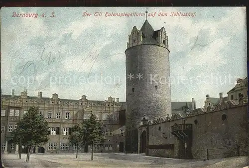 Bernburg Saale Till Eulenspiegelturm auf dem Schlosshof Kat. Bernburg