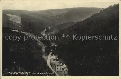 Friedrichroda Blick vom Gottlobtempel Kat. Friedrichroda