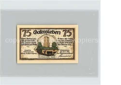 Gatersleben 75 Pfennig Kat. Gatersleben