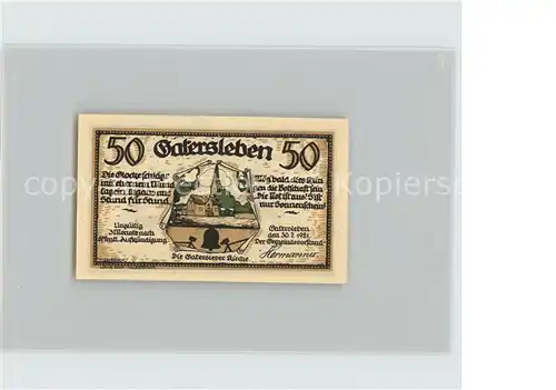 Gatersleben 50 Pfennig Kat. Gatersleben