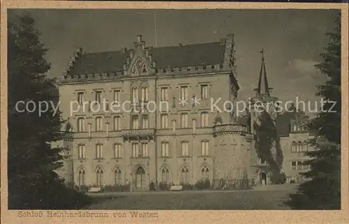 Friedrichroda Schloss Reinhardsbrunn von Westen Kat. Friedrichroda
