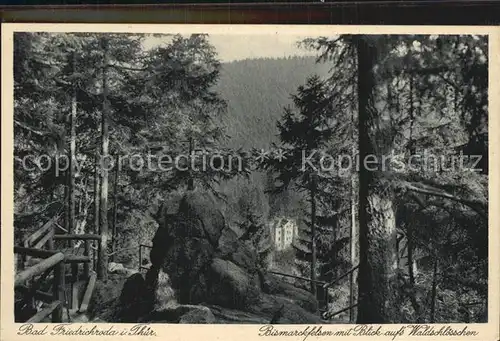Bad Friedrichroda Bismarckfelsen mit Blick aufs Waldschloesschen Kat. Friedrichroda