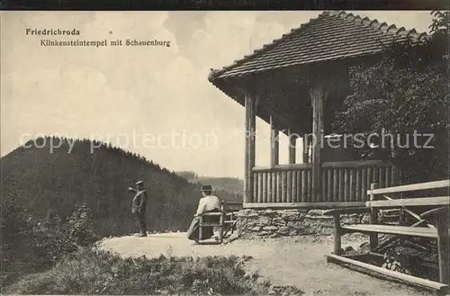 Friedrichroda Klinkensteintempel mit Schauenburg Kat. Friedrichroda