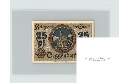 Deggendorf Donau 25 Pf Wappen Kat. Deggendorf