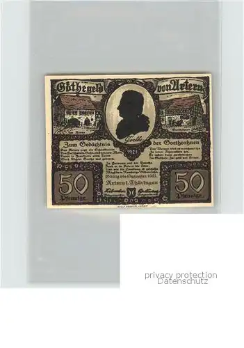 Artern Unstrut 50 Pf Goethe Kat. Artern