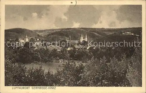 Gernrode Harz Blick auf Stiftskirche Panorama Kat. Gernrode Harz