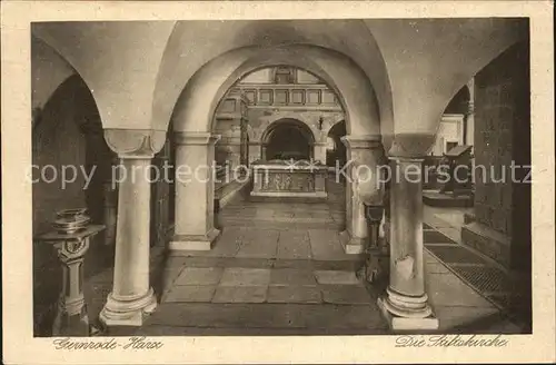 Gernrode Harz Stiftskirche Sankt Cyriaki Kreuzarm Quadratraum Sakristei Kat. Gernrode Harz