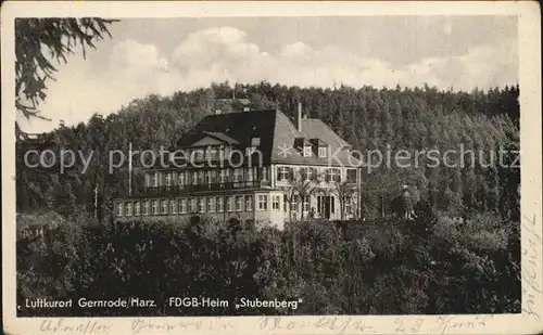 Gernrode Harz FDGB Heim Stubenberg Kat. Gernrode Harz