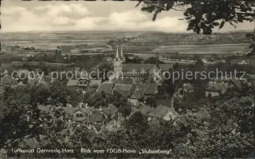 Gernrode Harz Blick vom FDGB Heim Stubenberg Kat. Gernrode Harz