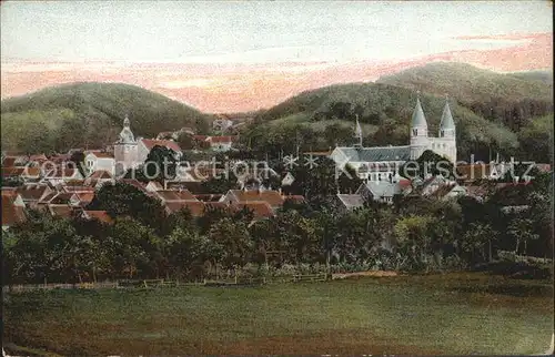 Gernrode Harz Panorama Stiftskirche Kat. Gernrode Harz