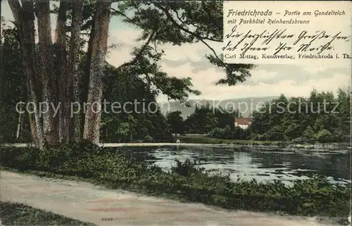 Friedrichroda Gondelteich Parkhotel Reinhardsbrunn Kat. Friedrichroda