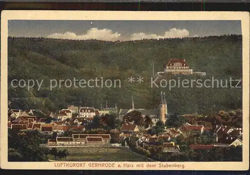 Gernrode Harz Blick mit dem Stubenberg Kat. Gernrode Harz