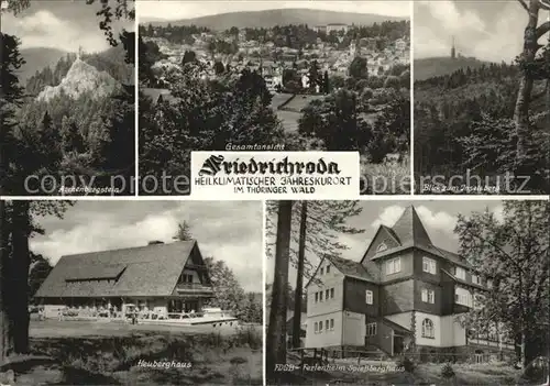 Friedrichroda Aschenbergstein  Blick zum Inselsberg Heuberhaus FDGB Heim Kat. Friedrichroda